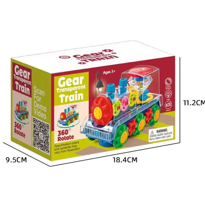 The Revolving Train Rotates 360 Degrees Has Aa Transparent Design With Moving Gears   With Attractive Music & Lights (YJ388-7)